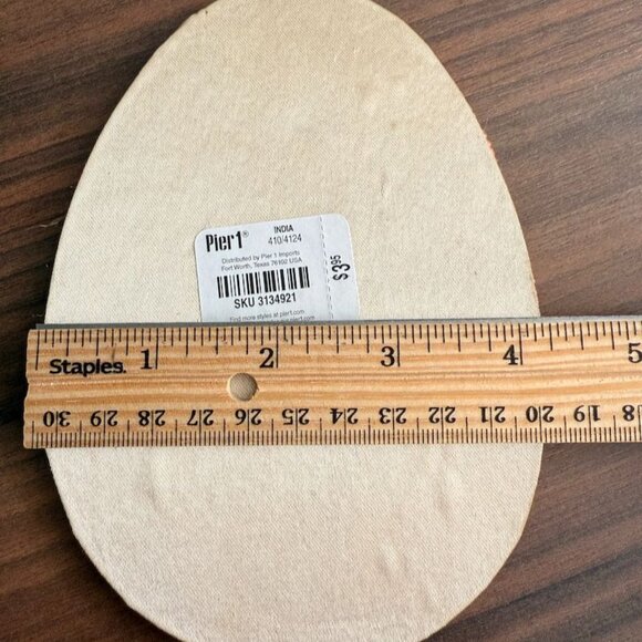 Beaded Easter Egg Coasters Set Of 2 Handmade 5" Pier 1 Imports Striped & Chick D - Picture 6 of 6